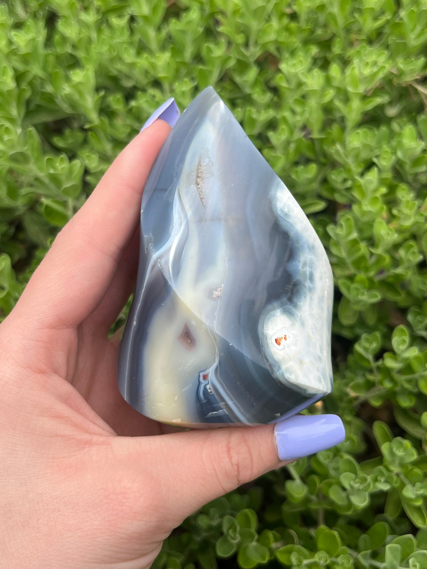 Orca Agate Flame Carvings