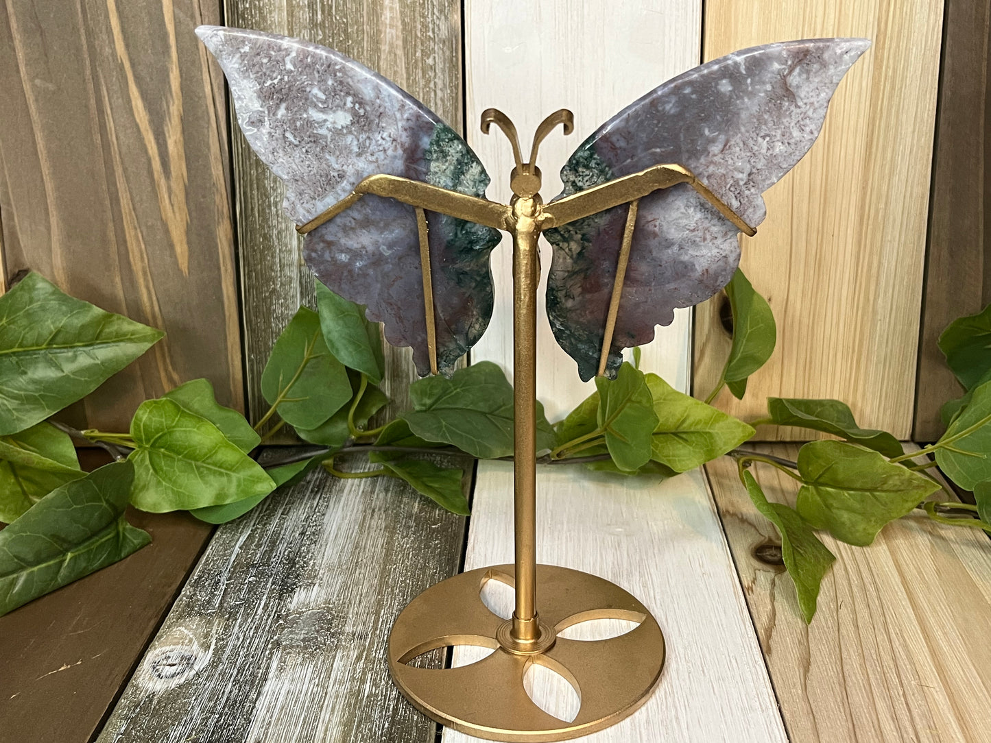 Purple Moss Agate Butterfly Wings
