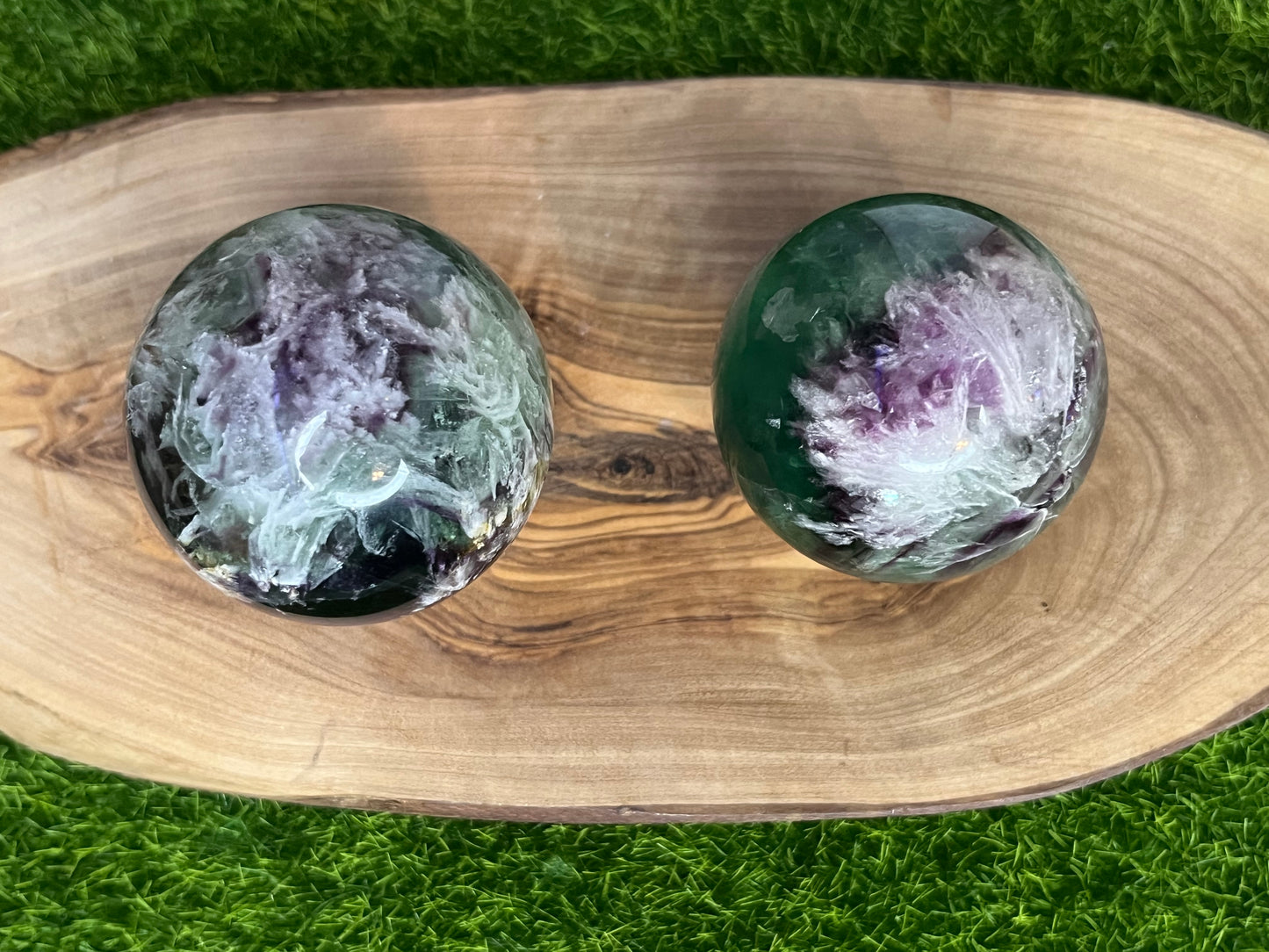 Feather Fluorite Spheres