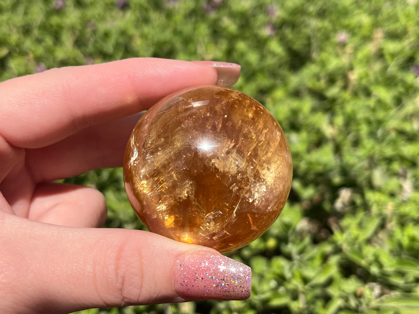 Honey Calcite Sphere