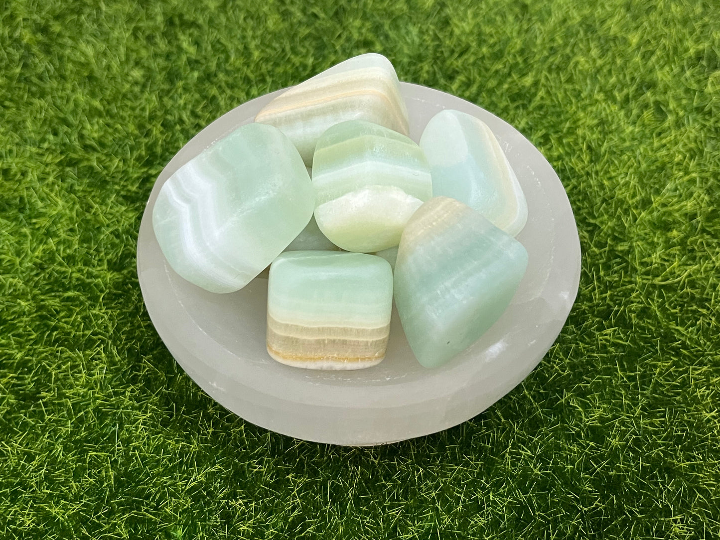 Pistachio Calcite Tumbles