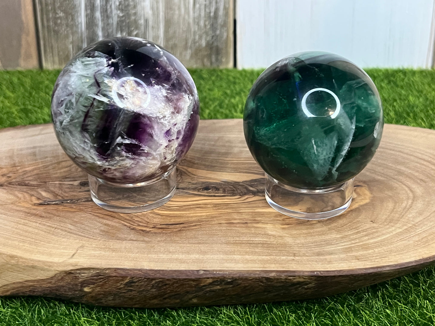 Feather Fluorite Spheres