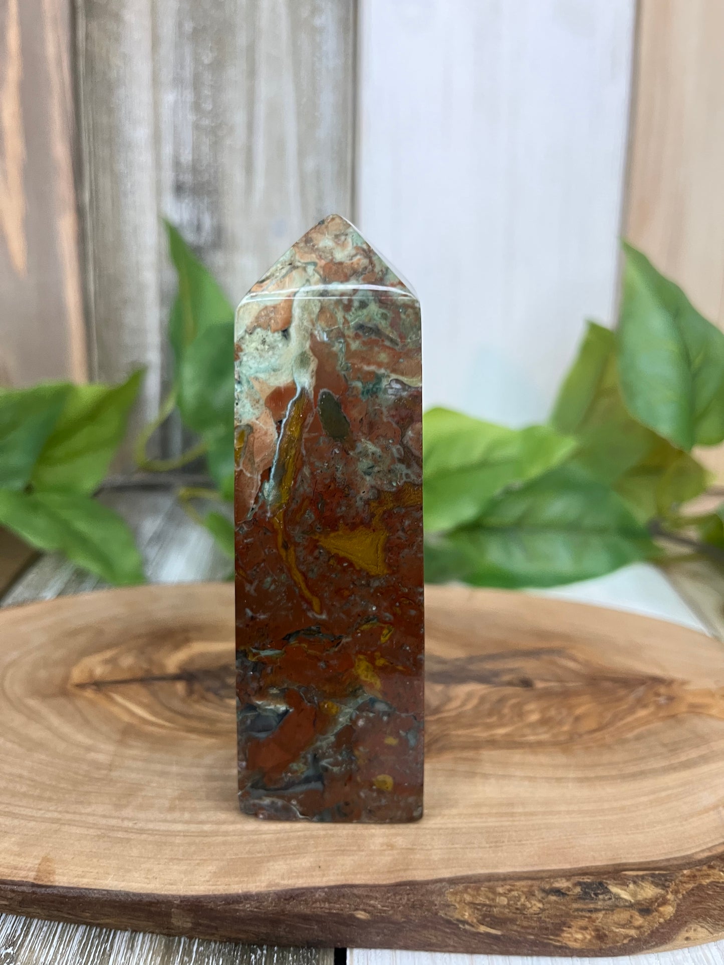 Red Moss Agate Towers From Indonesia