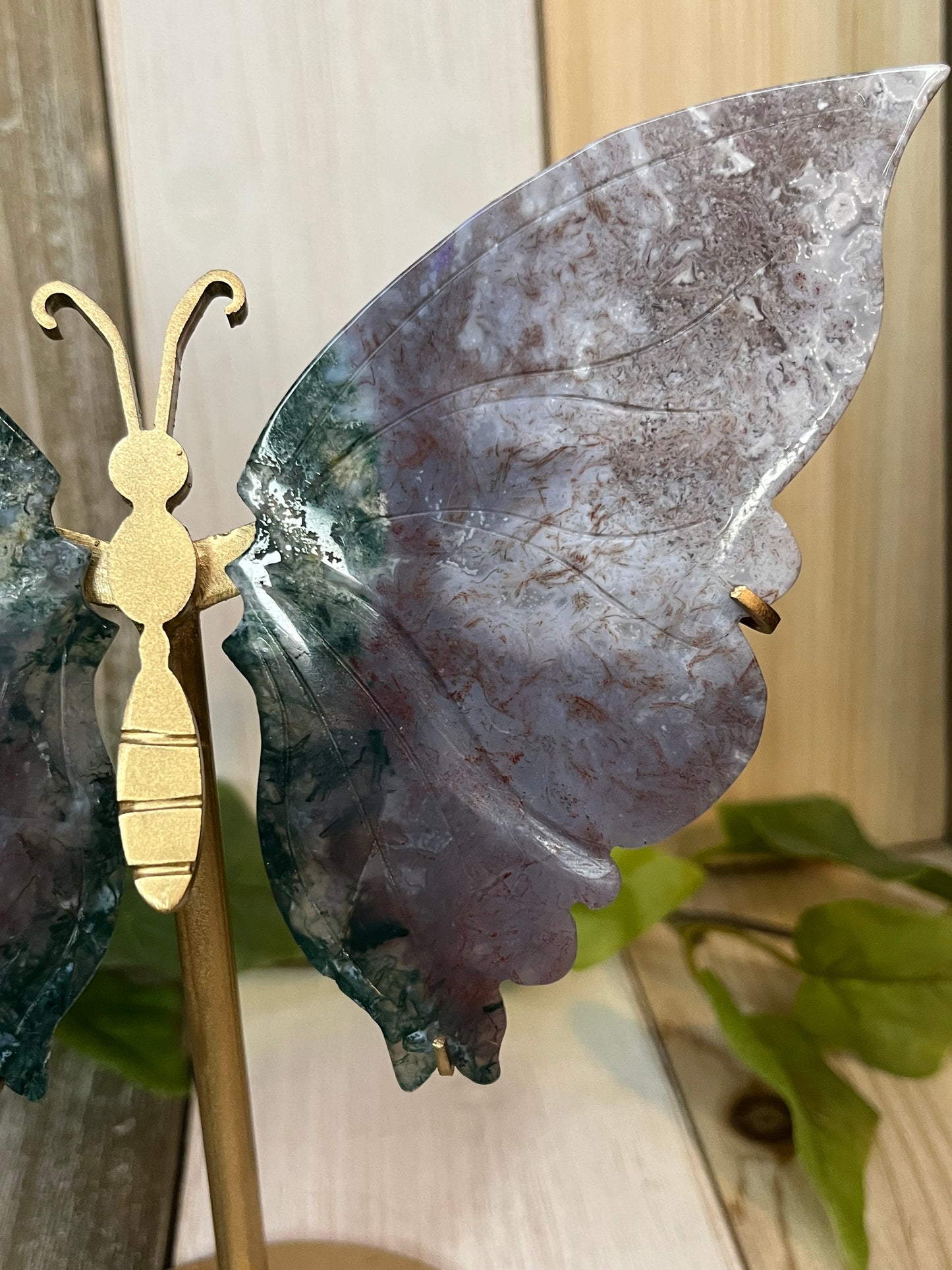 Purple Moss Agate Butterfly Wings