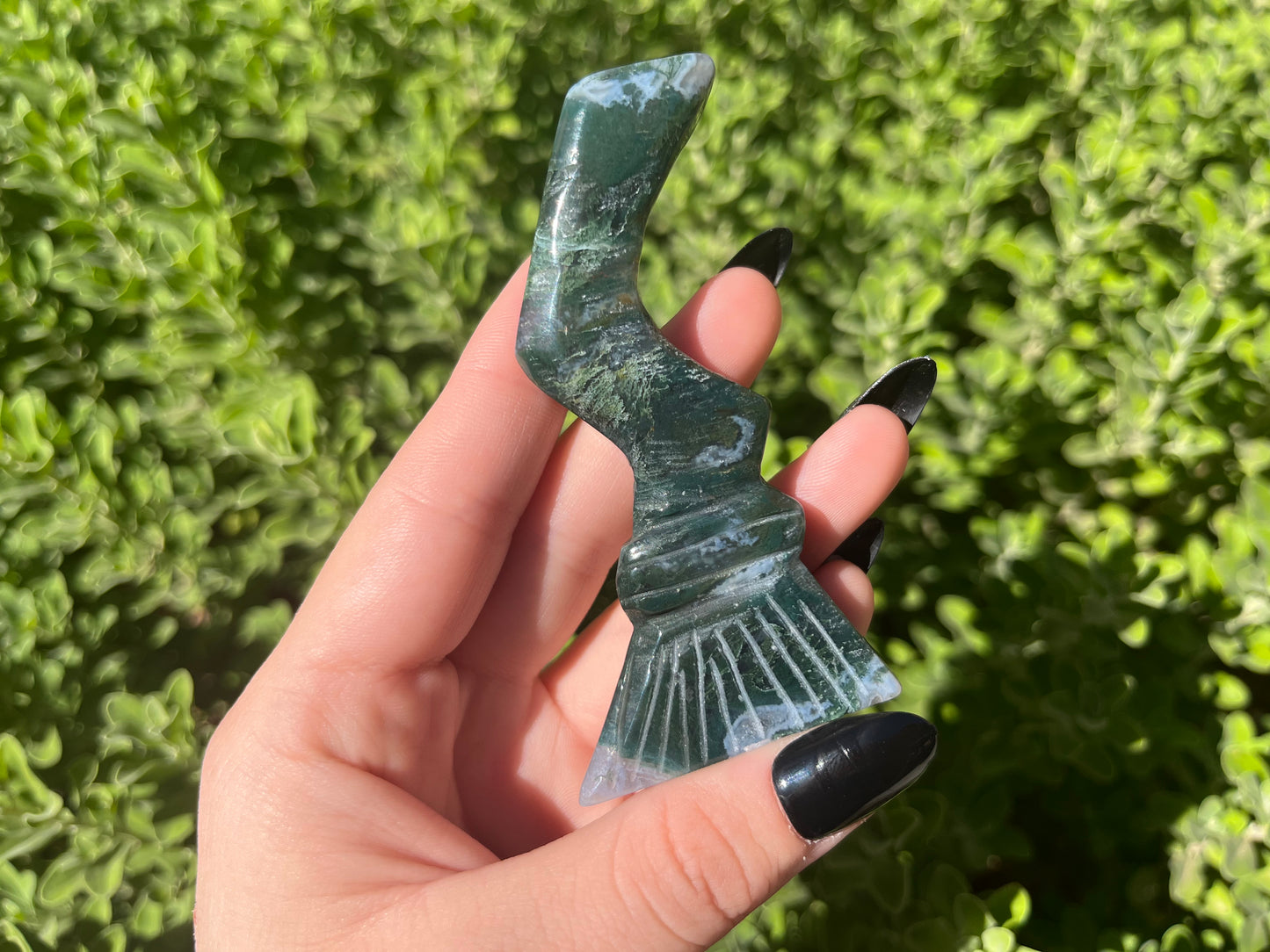 Ocean Jasper & Moss Agate Witches Broomstick