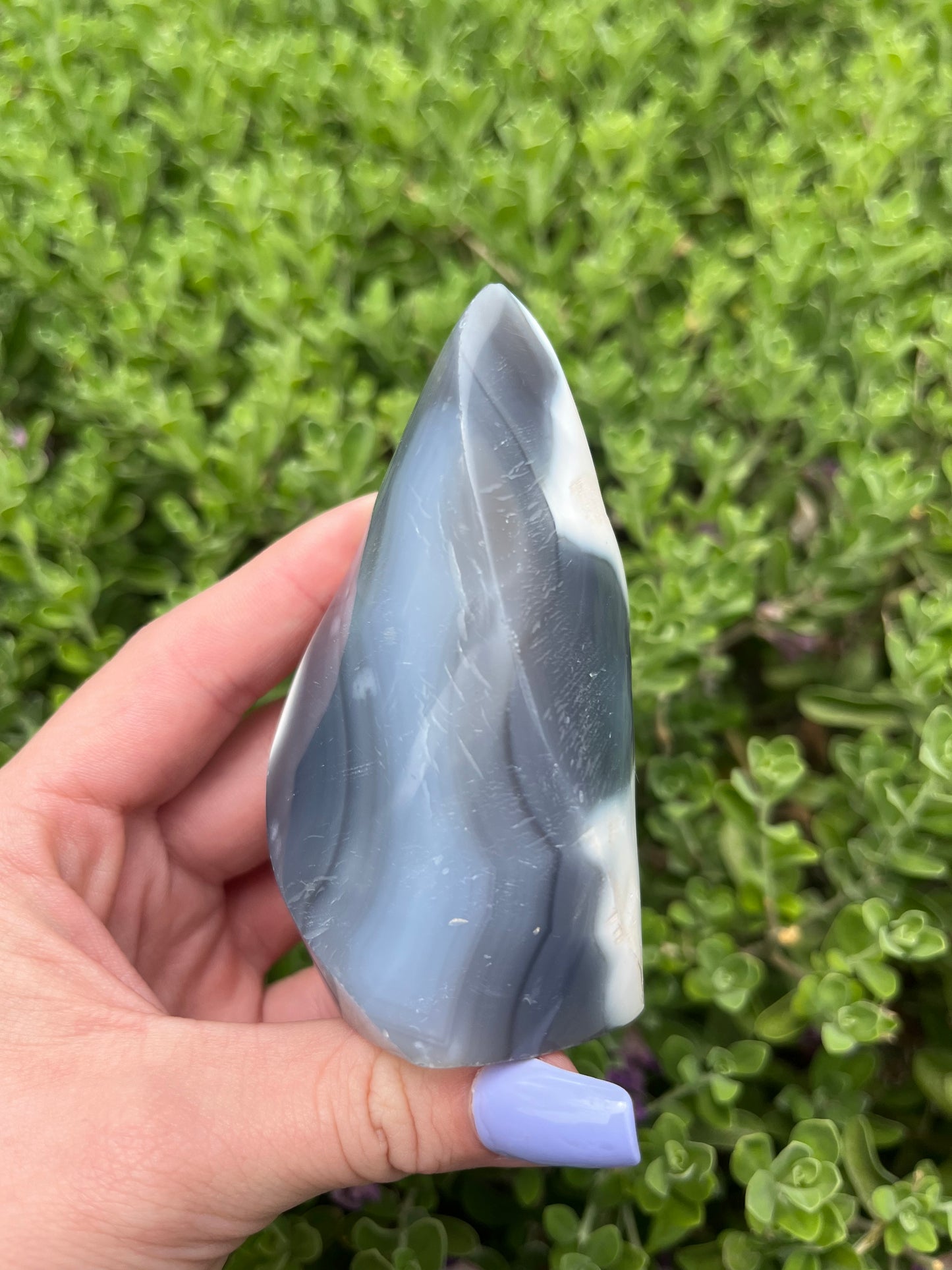 Orca Agate Flame Carvings