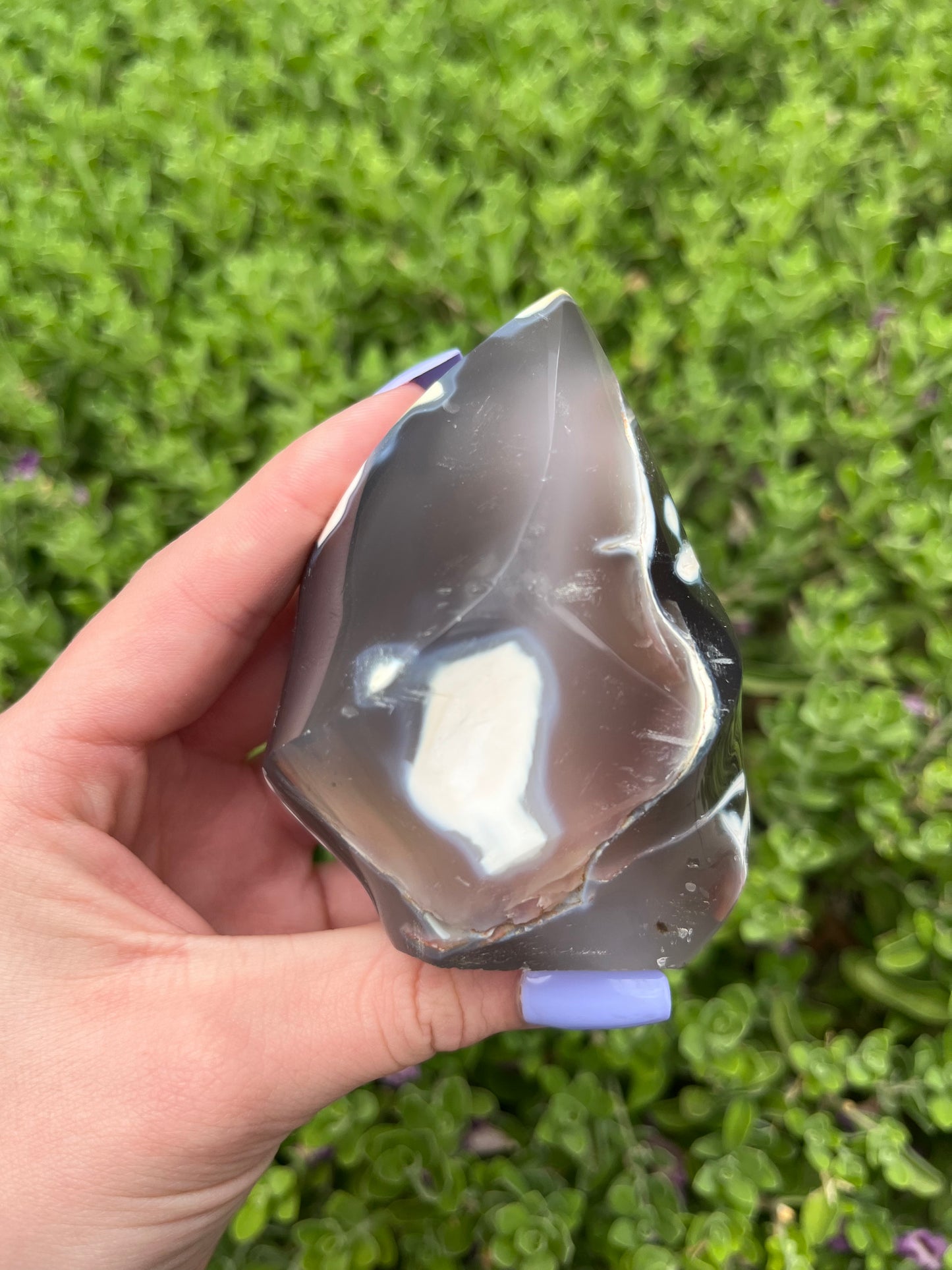 Orca Agate Flame Carvings