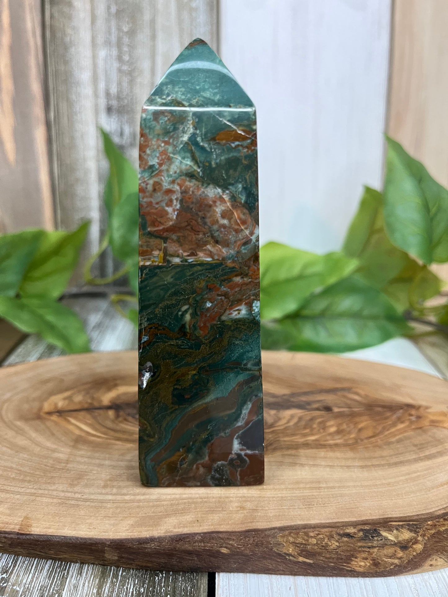 Red Moss Agate Towers From Indonesia