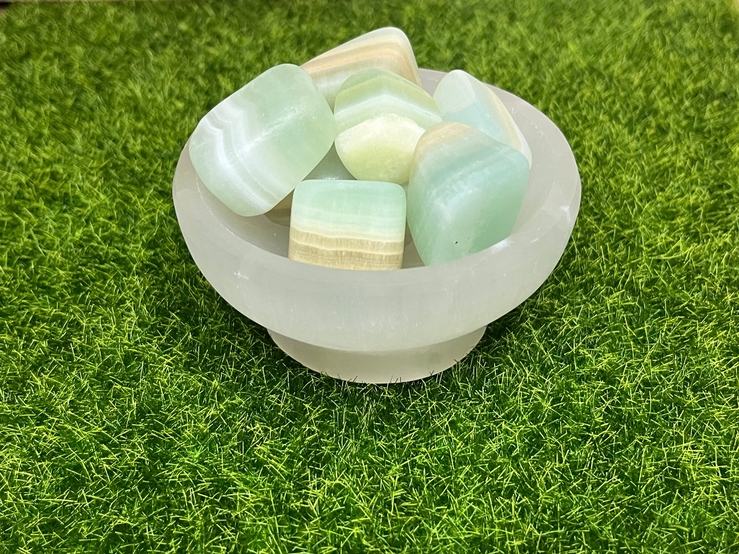 Pistachio Calcite Tumbles