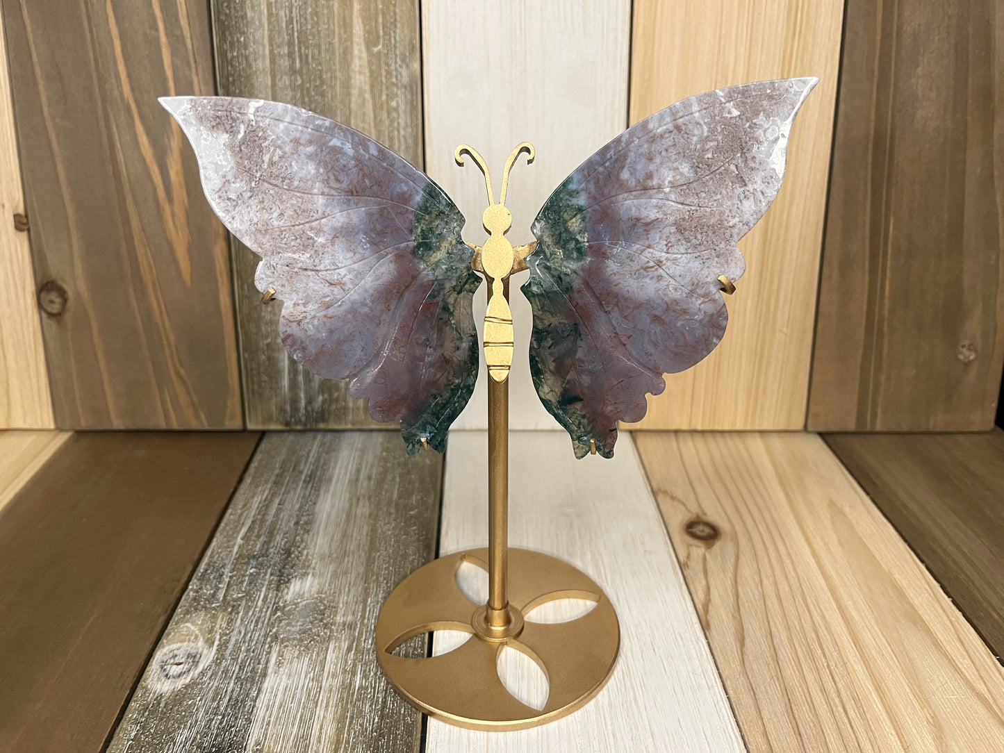 Purple Moss Agate Butterfly Wings