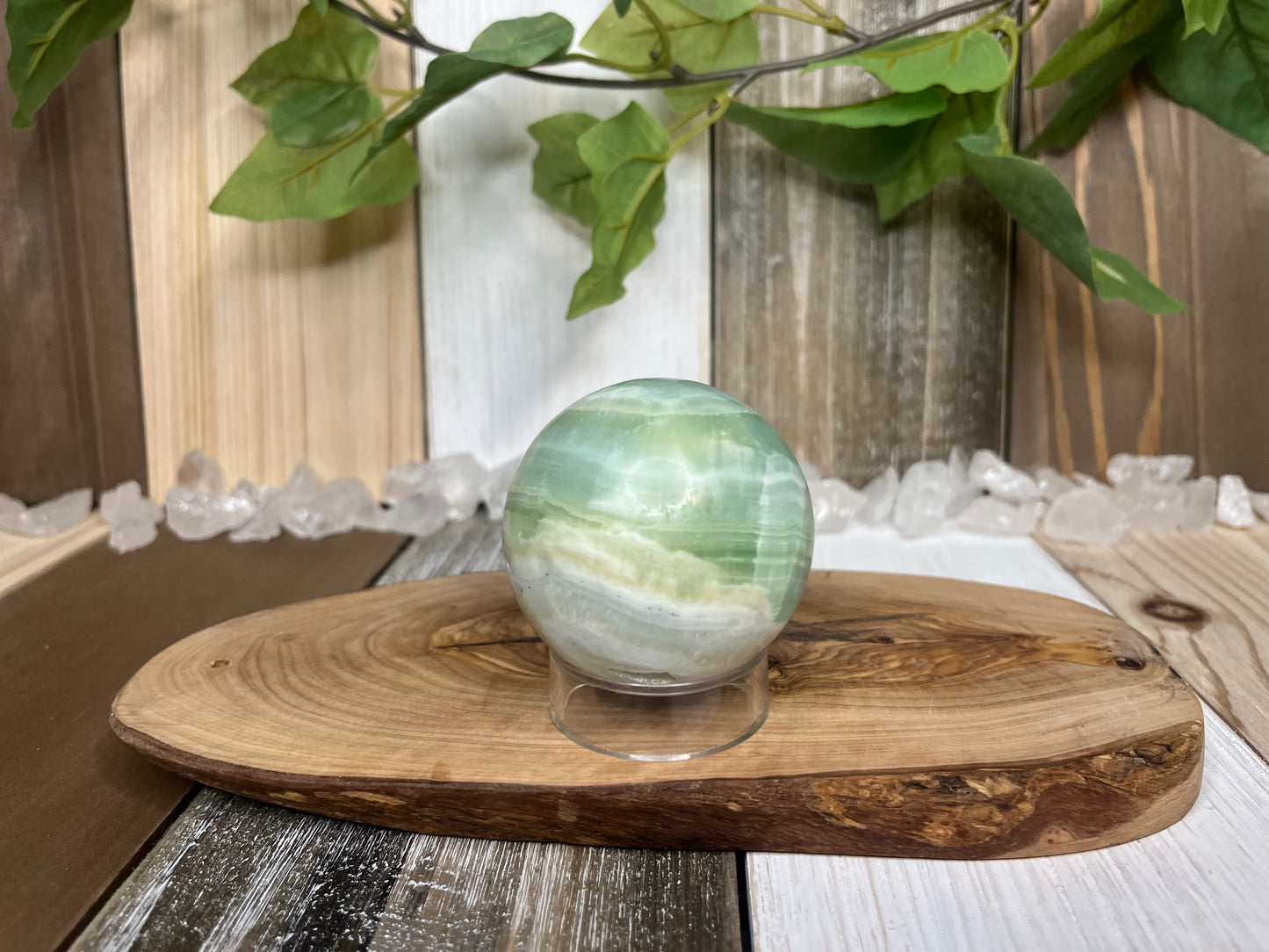 Pistachio Calcite Sphere From Pakistan