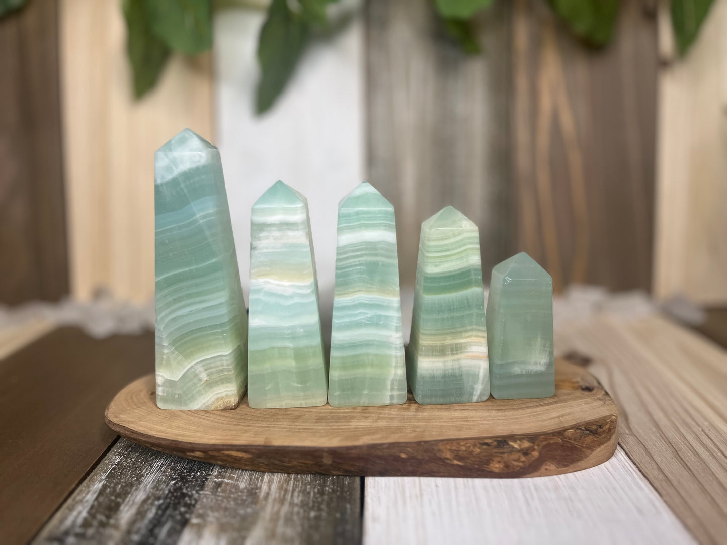 Pistachio Calcite Tower From Pakistan