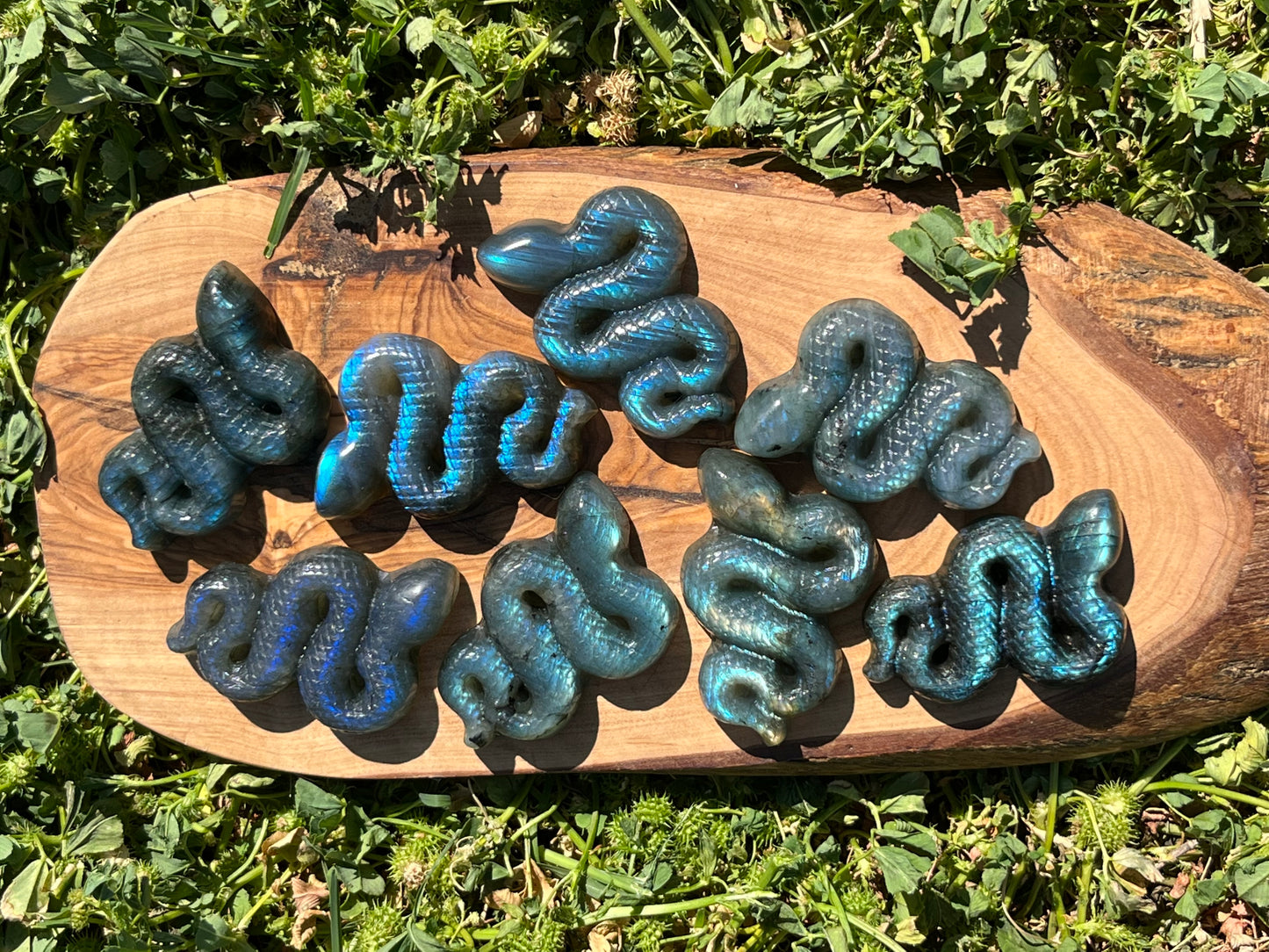 Labradorite Snake Carving