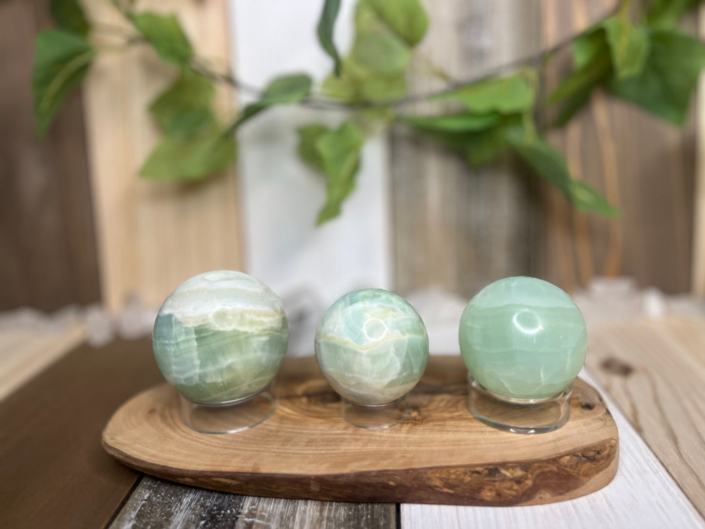 Pistachio Calcite Sphere From Pakistan