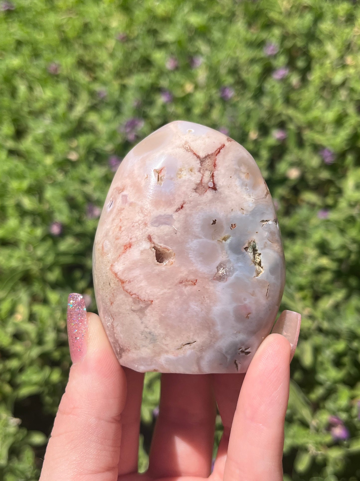 Pink Amethyst x Flower Agate Druzy Freeform