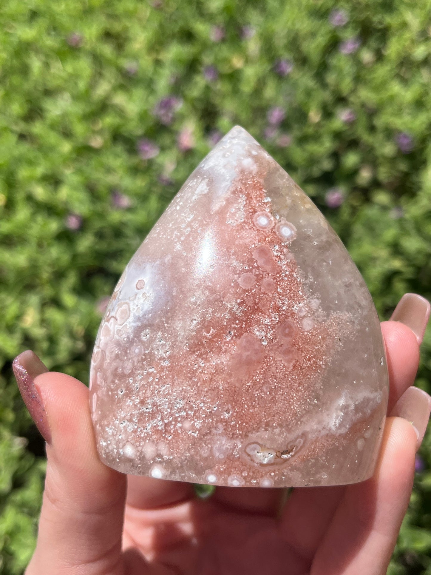 Pink Amethyst x Flower Agate Teardrop Freeforms