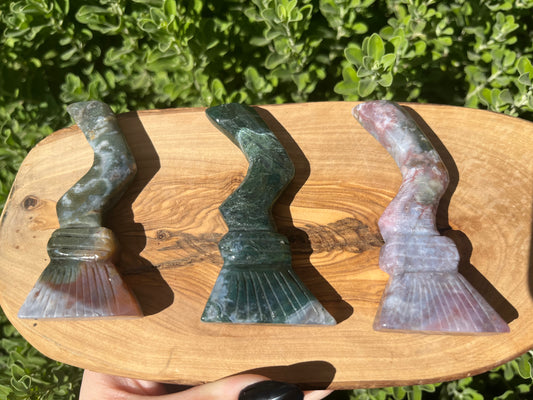 Ocean Jasper & Moss Agate Witches Broomstick