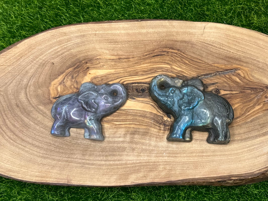 Labradorite Elephant Carving