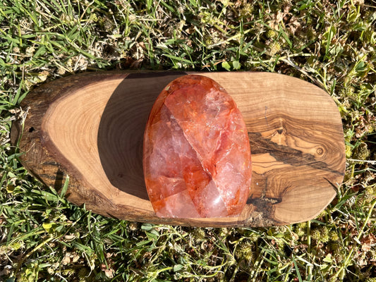 Fire Quartz Freeform With Rainbow Flash