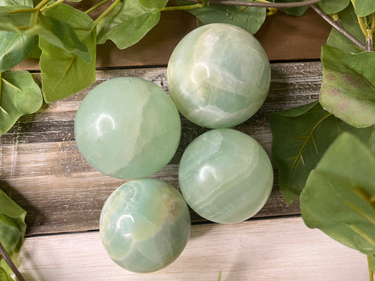 Pistachio Calcite Sphere From Pakistan