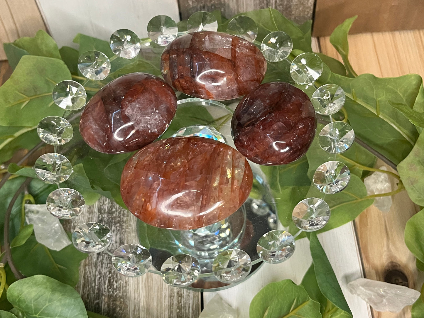 Fire Quartz Palm Stones